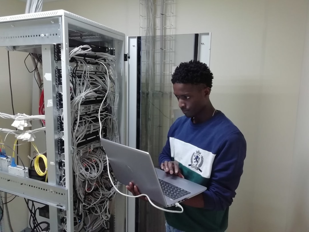 Network engineer at work