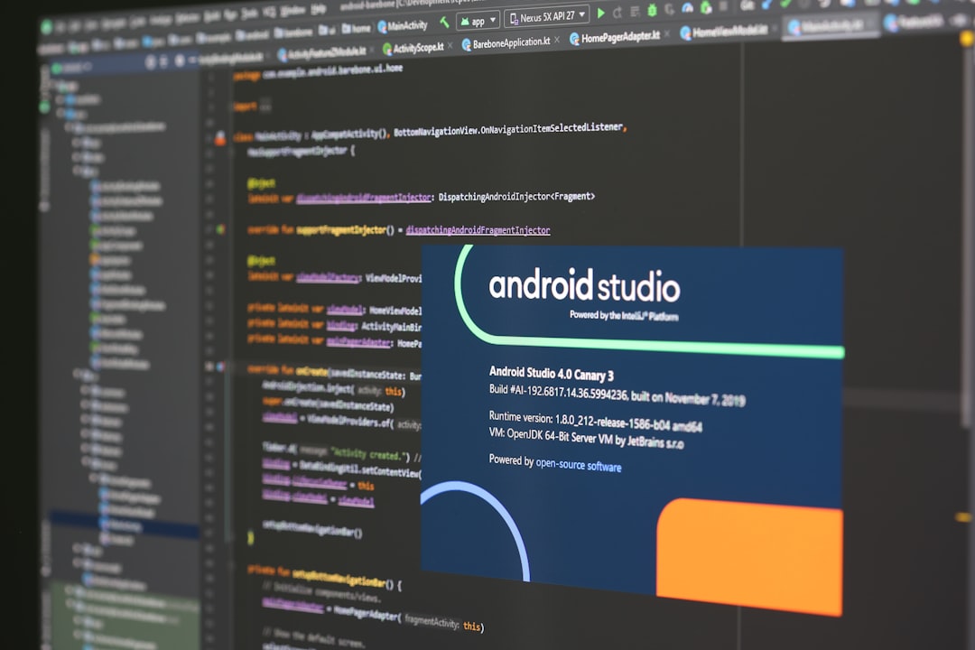 A developer coding a simple 2D game using Android Studio, showing a Canvas drawing method.
